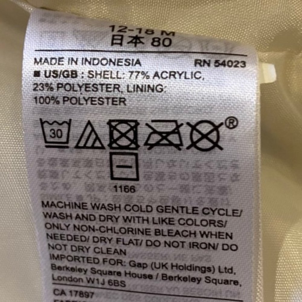 BABY GAP OFF WHITE FAUX FUR COAT - Picture 5 of 6
